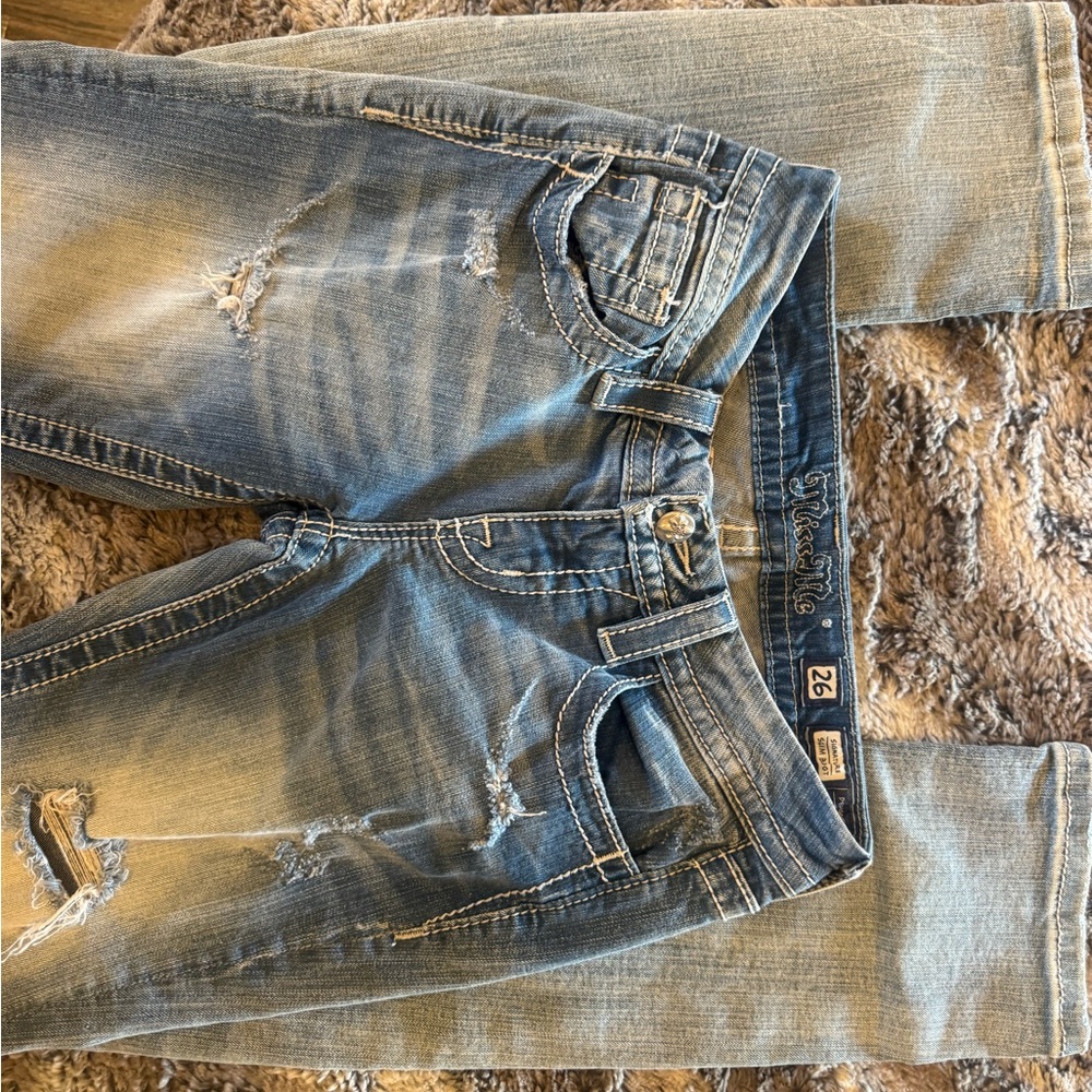 Miss Me Light Blue Distressed Skinny Jeans